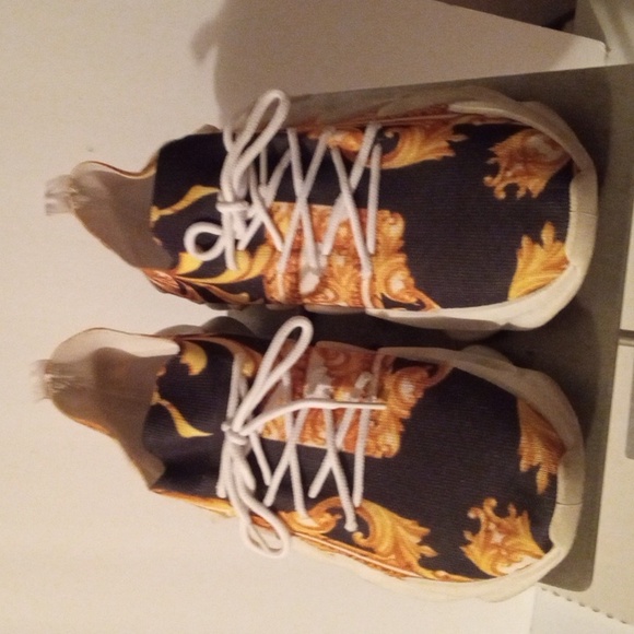 Ladies designer print sock sneaker - Picture 2 of 5